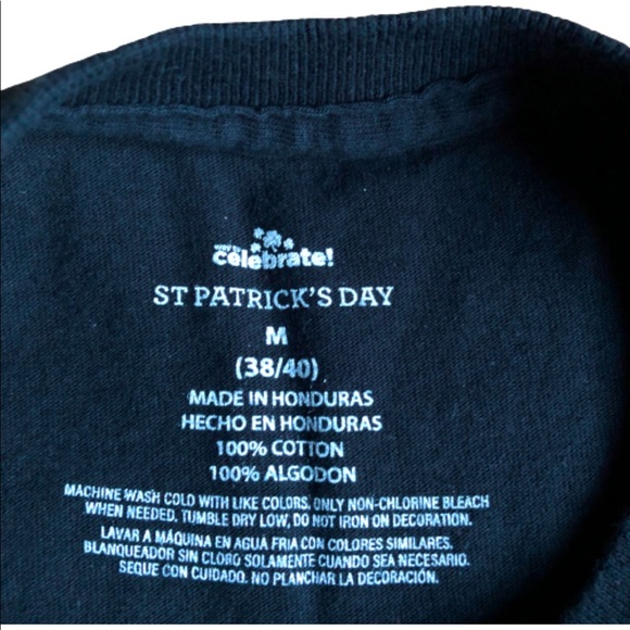 ST. PATRICK'S DAY PUG CRAWL Tee Shirt Short Sleeve Black Medium UNISEX - Picture 2 of 12